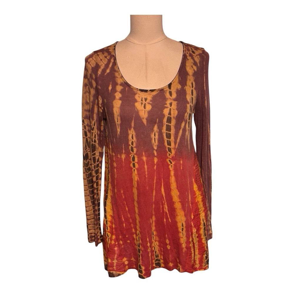Citron Santa Monica Rayon Blend Tie Dyed Blouse Shirt Size Medium